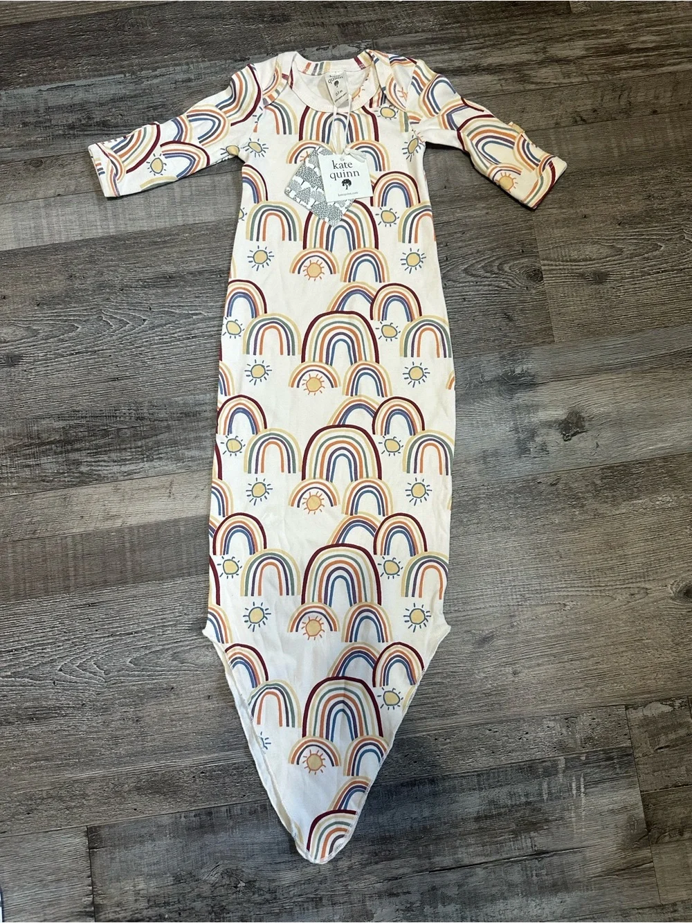 0-3m kate quinn Cream Rainbow & Sun baby Sleep Sack Gown